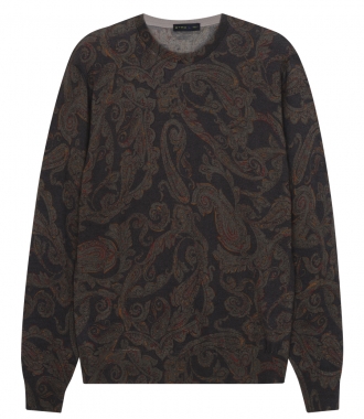 CLOTHES - PAISLEY PRINTED CREWNECK SWEATER IN SILK & CASHMERE BLEND