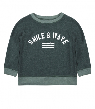 CLOTHES - SMILE & WAVE PRINTED CREWNECK LONG SLEEVE PULLOVER