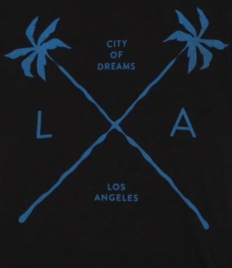 CITY OF DREAMS PRINT CREWNECK T-SHIRT IN SUPER SOFT SLUB COTTON