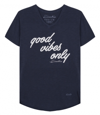 CLOTHES - GOOD VIBES ONLY PRINT CLASSIC FIT T-SHIRT IN SUPER SOFT COTTON