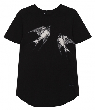 SALES - SWALLOW PRINTED SHORT SLEEVE TEE IN COTTON