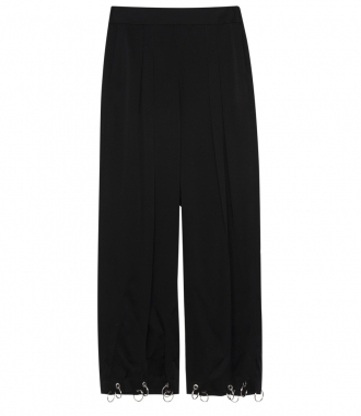 PANTS - CADY WIDE LEG CROPPED TROUSERS FT RING HEM DETAILING