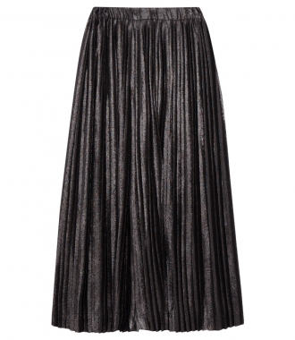 PANTS - PLEATED METALLIC CROPPED TROUSERS FT ELASTICATED WAISTBAND