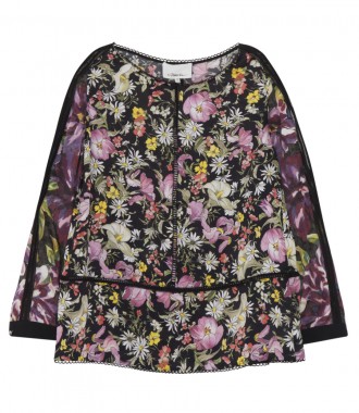 CLOTHES - LONG SLEEVE MEADOW FLOWER PRINTED BLOUSE FT CUT-OUT SHOULDERS