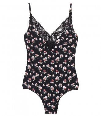 CLOTHES - VINTAGE FLORAL PRINTED ONE PIECE SWIMSUIT FT OPEN BACK