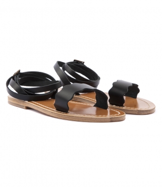 SOLANGE SANDALS - AELIA FLAT SANDALS WITH ANKLE BUCKLE FASTENING