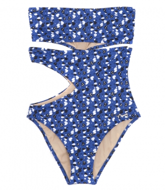 ONE-PIECE - THE SIA HEARTS WITH FOIL PRINTED  STRAPLESS CUTOUT ONE PIECE