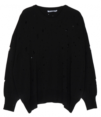 CLOTHES - LS OVERSIZED CREW NECK SWEATER IN BLACK