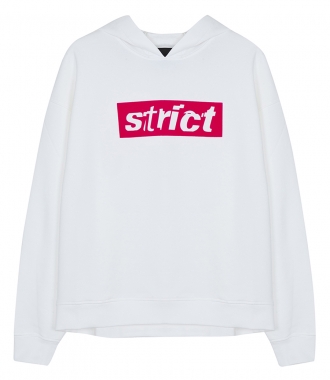 CLOTHES - OVERSIZED HOODIE WITH STRICT PATCH IN WHITE