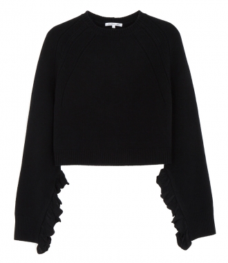 SALES - CROPPED RUFFLE PULLOVER
