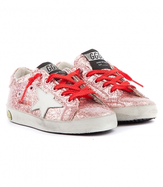 SHOES - SUPER STAR PINK GLITTERED SNEAKERS