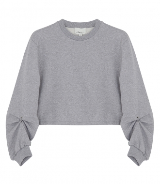 SALES - RUCHED PIERCED LONG SLEEVE SWEATER
