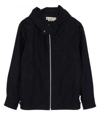 CLOTHES - NAVY HOODED JACKET