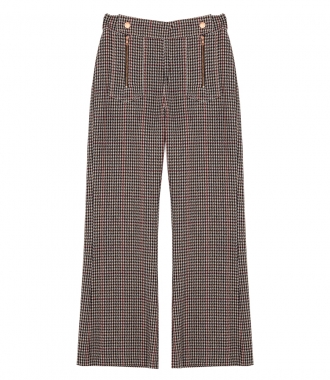SEE BY CHLOE - HOUNDSTOOTH WOOL-BLEND CROPPED FLARED PANTS