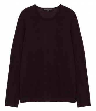 T-SHIRTS - LIGHTWEIGHT CASHMERE CREWNECK WITH SUEDE ELBOW PATCHES