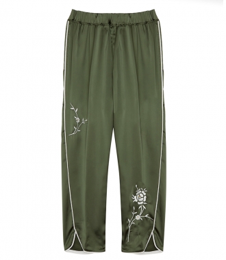 CLOTHES - SATIN PANTS WITH EMBROIDERY