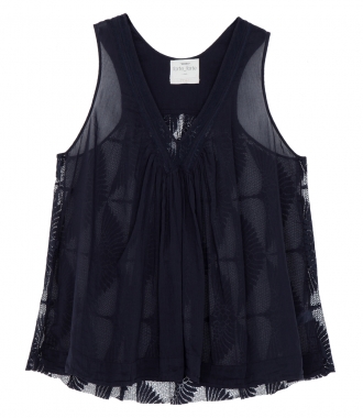 CLOTHES - VOILE TANK TOP WITH LACE DETAILS