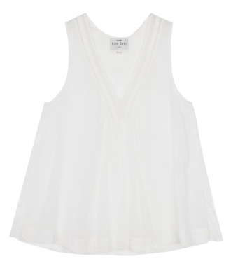 TANKS - VOILE TANK TOP WITH LACE DETAILS