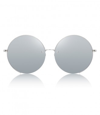 ACCESSORIES - WHITE GOLD ROUND FRAMED SUNGLASSES