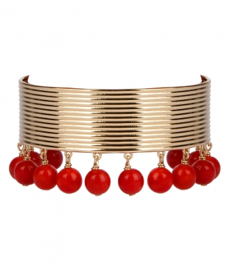 ACCESSORIES - ANA CUFF FT RED CHARM STONES