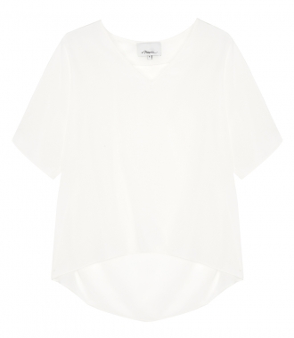 SALES - V NECK TOP WITH RAW EDGE