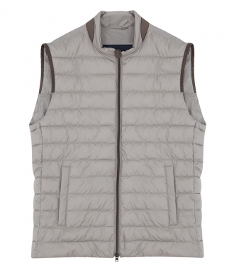 JACKETS - PADDED GILET FT HIGH STANDING COLLAR