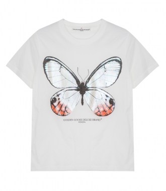 SALES - CHERRY PEARLESCENT BUTTERFLY PRINT T-SHIRT