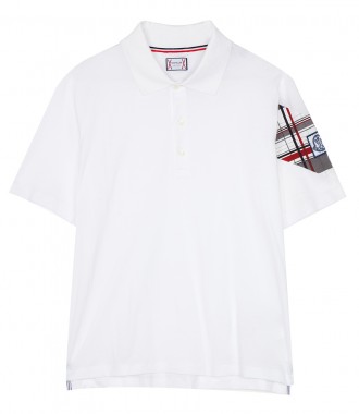 CLOTHES - PLAID PATCH SLEEVE POLO