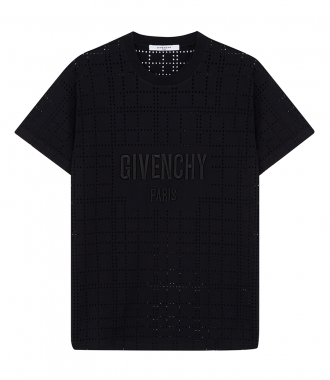 T-SHIRTS - PERFORATED EMBROIDERED LOGO T SHIRT