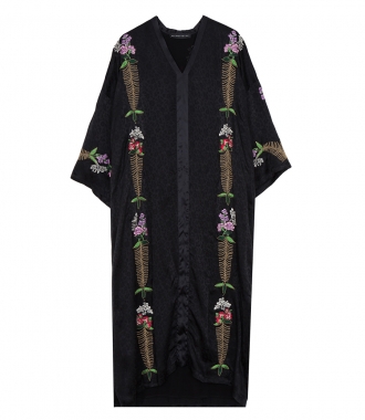 CARDIGANS - LONG FLORAL EMBROIDERED DRESS