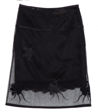KNEE LENGTH - ORCHID EMBROIDERY LAYERED SKIRT
