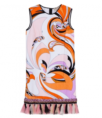 SALES - SHORT SLEEVLESS PRINTED DRESS IN TERRY CLOTH