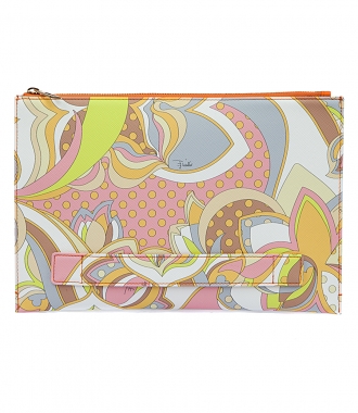 BAGS - GEOMETRIC FLORAL PRINTED POUCH