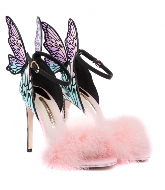 SANDALS - TALULAH BUTTERFLY FEATHER EMBELLISHED SANDALS