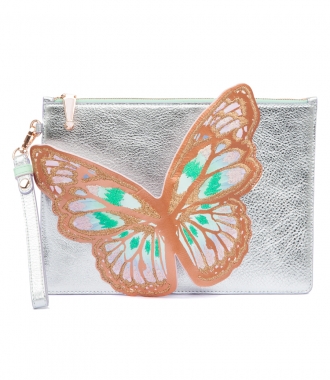 BAGS - FLOSSY EMBROIDERED BUTTERFLY POCHETTE