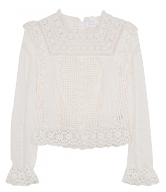 BLOUSES - LAELIA PANELLED TOP IN BRODERIE ANGLAISE