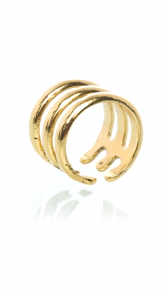 ACCESSORIES - ESTEBAN 3 ROW GOLD PLATED RING