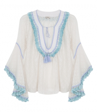 CLOTHES - TASSEL FRILL SLEEVE TOP
