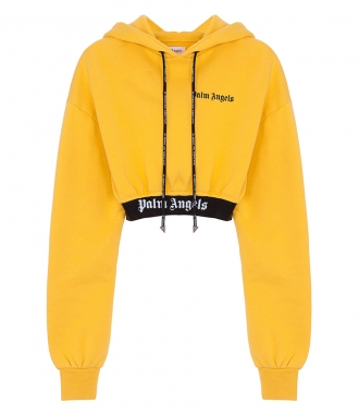 CLOTHES - NEW BASIC YELLOW CROPPED HOODIE SWEATSHIRT