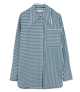 CLOTHES - OVERSIZED POINTED COLLAR STRIPE SHIRT