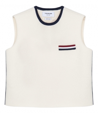 THOM BROWNE NEW YORK - SHELL LOGO PATCH TANK TOP