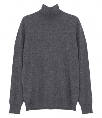 KNITWEAR - CONSTRASTED WOOL AND CASHMERE ROLL NECK SWEATER
