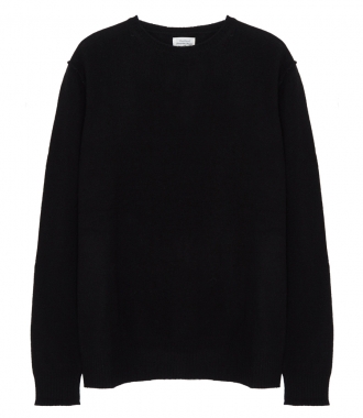 KNITWEAR - CONSTRASTED WOOL & CASHMERE CREW NECK SWEATER