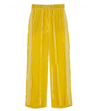 CLOTHES - YELLOW SILK BLEND ELASTICATED WAIST TROUSERS