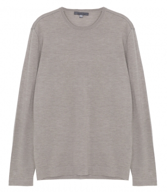 T-SHIRTS - LONG SLEEVE CREWNECK WITH SUEDE DETAILS