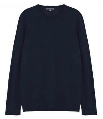T-SHIRTS - LONG SLEEVE CREWNECK WITH SUEDE DETAILS