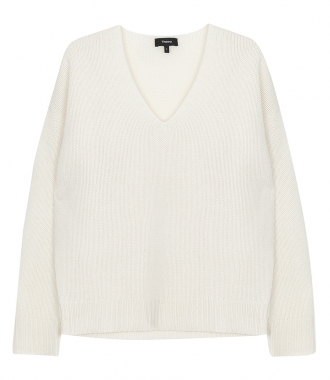 SALES - RELAXED V-NECK CASHMERE PULLOVER