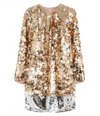 No.21 - GOLD TONED SEQUINNED MINI DRESS