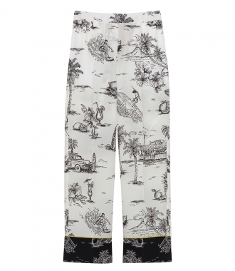 CLOTHES - BLACK SILK PANTS WITH A CUBA-INSPIRED PRINT
