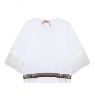 CLOTHES - FEATHER TRIM TOP